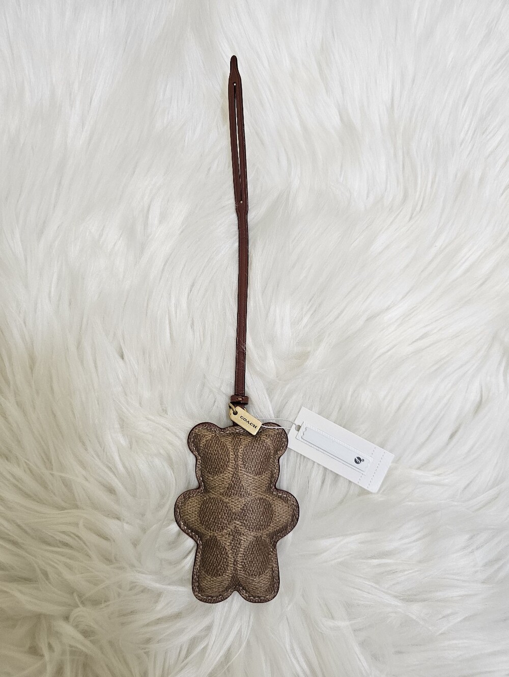 Coach Bear Puffy Bag Charm in Signature Canvas - Picture 2 of 7